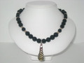 Teardrop Pendant Necklace with Black Jade (sold)