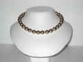 Bronze Pearl & Crystal Rondelle Necklace (sold)