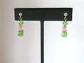Peridot & Rose Bicone & Cube Crystal Earrings (sold)