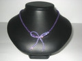 Purple Round & Crystal Bow Necklace (sold)