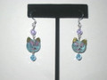 Aqua & Violet Glass Cat Earrings (sold)