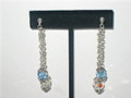 Double Aquamarine & Crystal Chain Earrings (sold)
