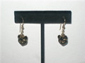 Jet & Gold Cat Face Earrings