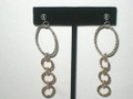18K White Gold & Yellow Gold Gypsy Hoop Earrings