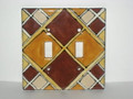 Brown Diamonds Double Light Switch Plate