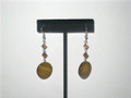 Bronze Rivershell & Crystal Dangle Earrings (sold)