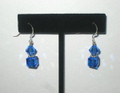 Sapphire Bicone & Cube Crystal Earrings (SOLD)