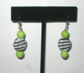 Green Turquoise Chalk, Black & White Earrings (sold)