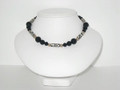 Zebra Tube & Black Jade Necklace (sold)