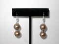 Double Bronze Pearl & Crystal Rondelle Earrings