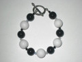 Black & White Jade Bracelet with Crystals (sold)