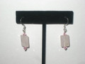 Rose Quartz Rectangle & Crystal Earrings (sold)