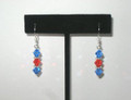 Orange & Blue Bicone Swarovski Crystal Earrings