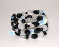 Black & Opalite Memory Wire Bracelet (sold)