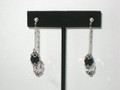 Double Jet & Swarovski Crystal Chain Earrings (sold)