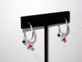 Triple Swarovski Red, Crystal, & Jet Black Hoop Earrings (SOLD)