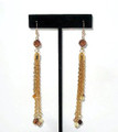 Topaz Swarovski Crystal Gold Tassel Earrings