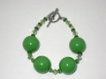 Large Round Green Bracelet with Crystals (sold)