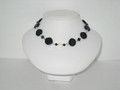 Flat Black & Crystal Necklace