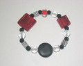 Red, Black & White Stretch Bracelet (sold)