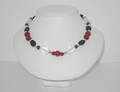 Red, Clear, Silver & Black Necklace (sold)