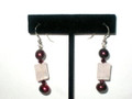 Maroon Pearl & Rose Quartz Earrings (sold)