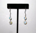 18K White Double Swarovski Drop Earrings