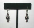 Maroon Pearl Earrings with Silver end caps (sold)