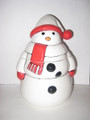 Red & White Snowman Cookie Jar