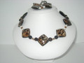 Tiger Cowry & Crystal Necklace & Bracelet Set