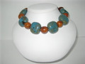 Porcelain Blue & Wood Necklace