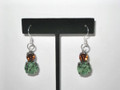 Topaz & Green Round Rhinestone Earrings