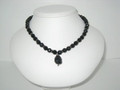 Black Agate Necklace with Pendant