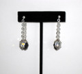 Double Crystal & Jet Swarovski Chain Earrings (sold)