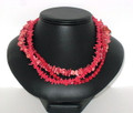 Adjustable Triple Red Coral Necklace