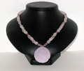 Rose Quartz Necklace with Rose Pendant