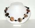 Zebra Jasper with Swarovski Crystals Necklace