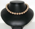 Bronze Pearl & Crystal Rondelle Necklace