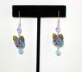 Purple & Blue Crystallized Kitty Earrings