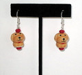 Porcelain Red Dog Earrings