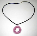 Pink Crystal Pendant on Satin Necklace (sold)