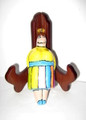 Woman Drawer Pull in a multicolor skirt with a yellow shirt
