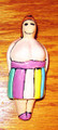 Woman Drawer Pull with a pink top & multicolor skirt