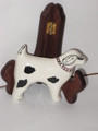 Black & White Dog Drawer Pull with a Pink Collar