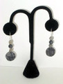 Grey Round and Hematite Earrings