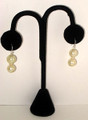 Double Pearl  with Squashed Swarovski Crystal Earrings