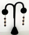 Swarovski Crystals & Brown Wood Earrings