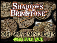 Shadows of Brimstone: Old West Mine Bases 40mm BULK PACK (18 bases)