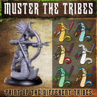 Shadows of Brimstone: Additional Serpentmen Archers - Miniatures Only