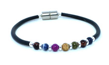4mm Purple Grapevine Anklet - 7 beads - with Silver Heishe 